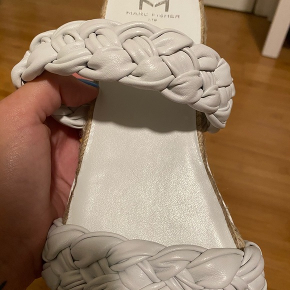 Marc Fisher White Slide Sandal - Picture 8 of 9